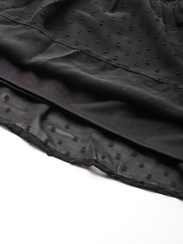 Ruffled Chiffon A-Line Dress